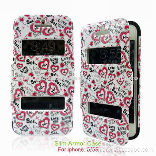 Water Transfer Printed 2-in-1 PC/Silicone/TPU Case for iPhone 5/5S